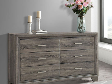 Funston - 6 Drawer Dresser Cabinet - Brown Oak
