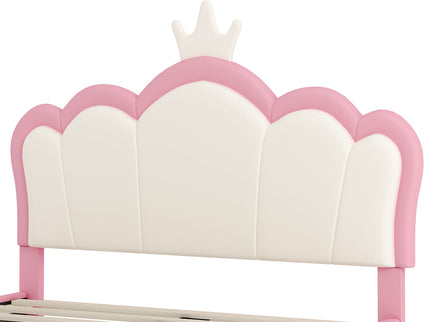 Upholstered Princess Platform Bed With Crown Headboard