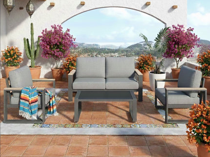 Modern Outdoor Sofa Set With Coffee Table