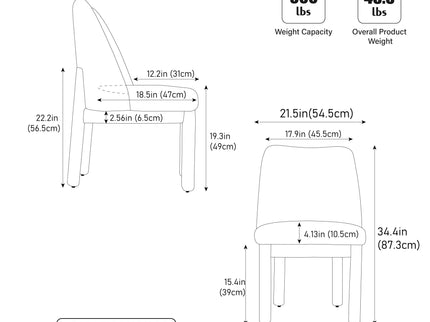 Wide Minimalist Dining Chair