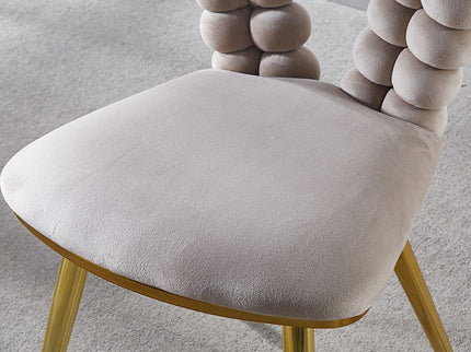 Modern Chair With Iron Tube Legs, Soft Cushions And Comfortable Backrest, Suitable For Dining Room, Living Room, Cafe, Hairball Back