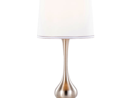 Cairo - Contemporary Table Lamp (Set of 2) - Nickel / White / Silver Trim