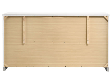 Dulcey - 6 Drawer Dresser With Accents, Bedroom Storage - Gloss White