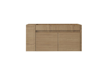 Floating Bathroom Vanity Cabinet, Soft Close Double Drawers, Open Side Storage, Wall Mounted, Cabinet Only