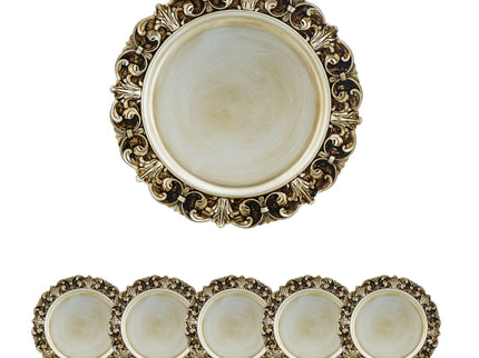 Plastic Charger Plate (Set of 6) - Gold