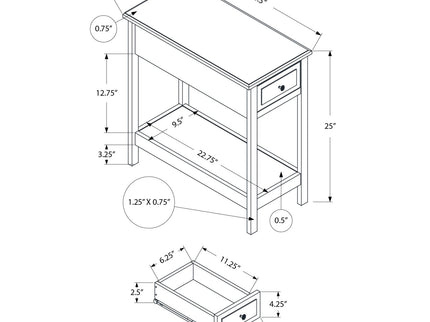 Accent End Table, 2 Tier, Storage Drawer, Transitional - Walnut