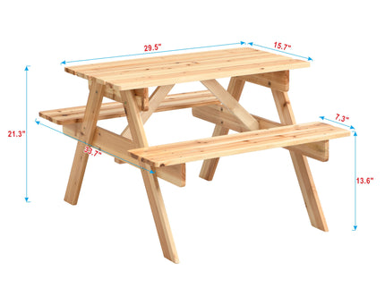 Durable Solid Wood Children's Dining Table And Chairs Set, Multi-Functional