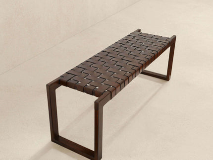 Christina - Bench - Cognac / Dark Brown / Tan