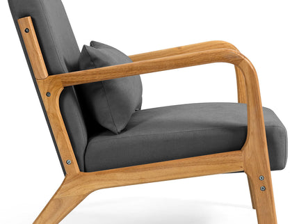 Leisure Chair With Solid Wood Armrest And Feet, Mid-Century Modern Accent Sofa, 1 Seat