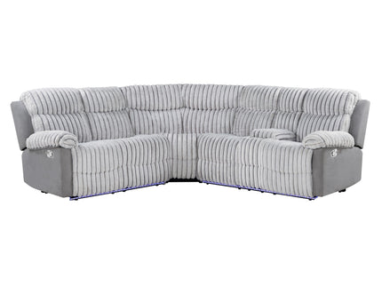 Bruni - Sectional Sofa With LED Lighting And Manual Recline - Gray