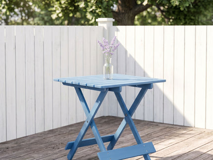 Folding Square Table For Backyard - Blue
