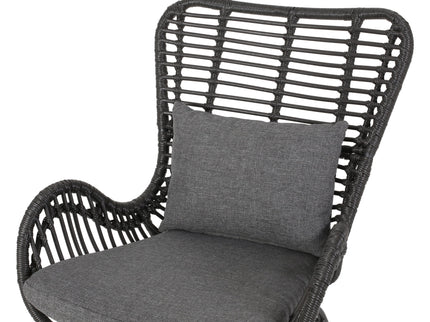 Modern Aesthetic Outdoor Rattan Accent Chair With Metal Legs