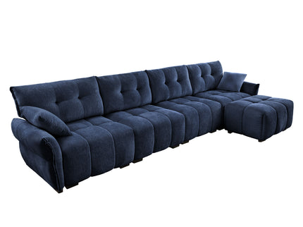 Sofa Set With Ottoman And Pillows, Textured, High Resilience Cushions
