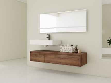Modern Wall Mounted Bathroom Vanity With Resin Sink And Soft Close Drawer