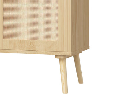 Dresser With Drawers And Adjustable Shelf - Antique Natural / Rattan