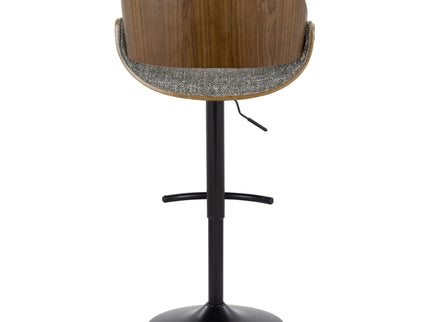 Fabrizzi - Mid Century Modern Adjustable BarStool With Rounded T Footrest (Set of 2)