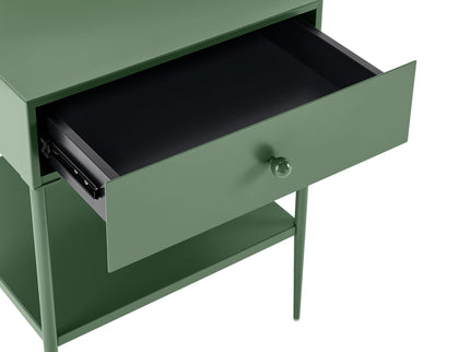 Colette - 1 Drawer Nightstand With Bottom Shelf - Green