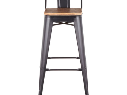 Oregon - Industrial Low Back Barstool (Set of 2) - Black