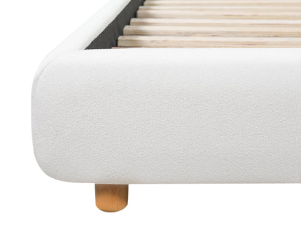 Modern Upholstered Bed Frame With Wingback Headboard