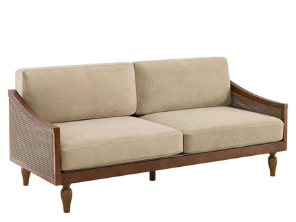3 Seater Sofa With Rattan Armrests