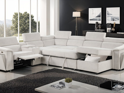 Harvey - Power Recliner Sectional Sleeper - Beige