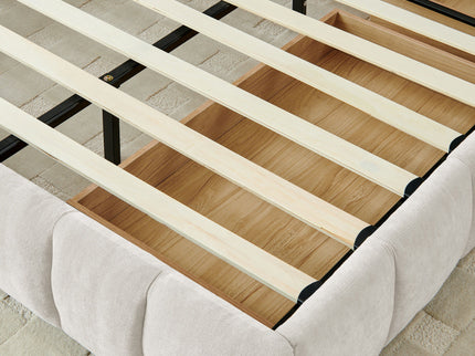 Modern Platform Bed Frame With Thick Fabric