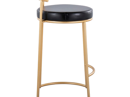 Fuji - Round Contemporary Fixed Height Counter Stool (Set of 2)