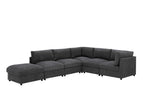 Dark Gray / 2 Pc. Sectional Sofa, Ottoman