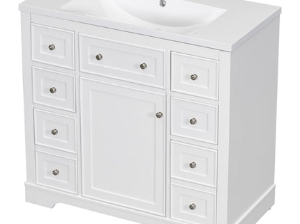 Modern Bathroom Vanity With Sink Combo, 6 Drawers And 1 Cabinet