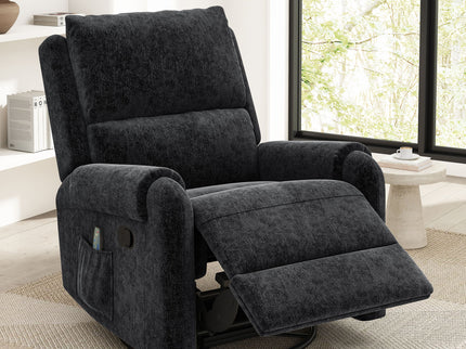 Manual Recliner Massage Chair With Swivel Rocker, 8 Massage Modes, Side Storage Pocket