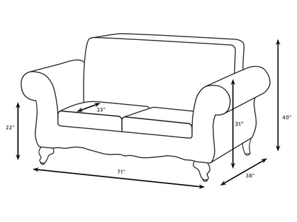 Brookridge - Rolled Arm Loveseat Sofa With Upholstery - Brown
