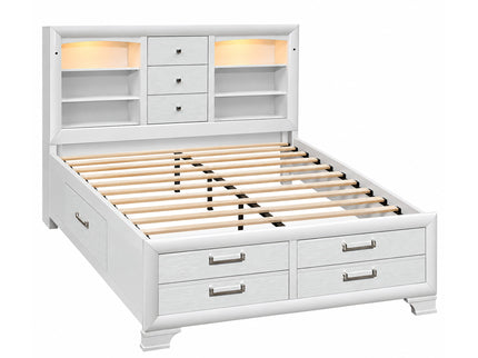 Civic - 5 Piece Storage Bedroom Set With Bookcase Headboard