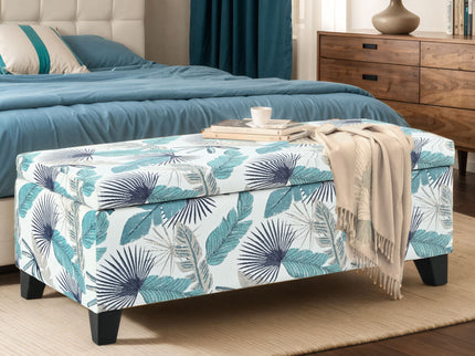 Charming Floral Storage Ottoman With Upholstered Fabric