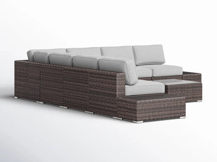 Wicker Sectional Seating Group With Cushions