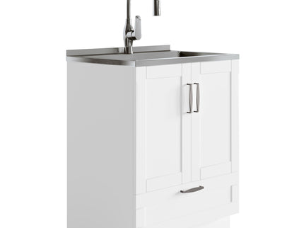 Reed - Deluxe Laundry Cabinet With Pull-Out Faucet And Stainless Steel Sink