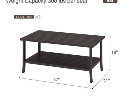 Patio Furniture Set With Coffee Table And Cushions For Backyard