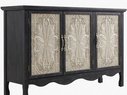 3 Door Sideboard Buffet Cabinet With Storage - Black