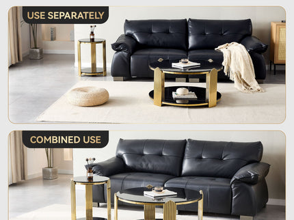 Round Table With Double Layer Storage