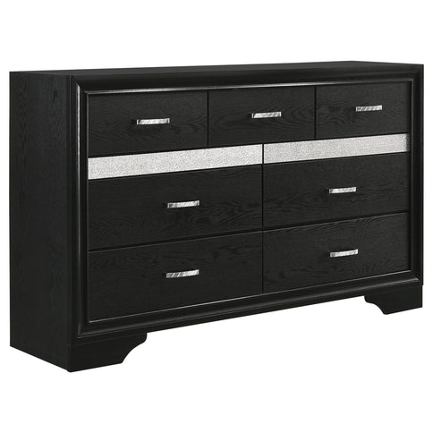 Modern Bedroom Set With Upholstered Headboard And Textured Storage
