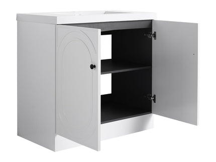 Contemporary Freestanding Bathroom Vanity With Resin Sink & Soft-Close Cabinet Doors