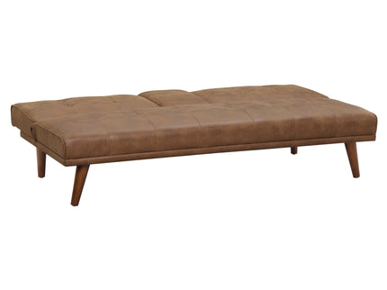 Tufted Convertible Sofa With Cup Holders - Brown