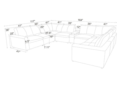 Large Upholstered Seating Modular Sectional