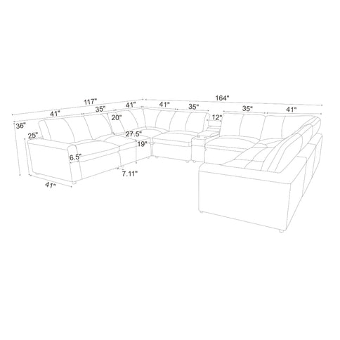 Large Upholstered Seating Modular Sectional