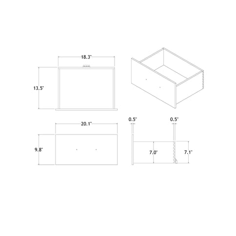 Skye - Marble Nightstand - White