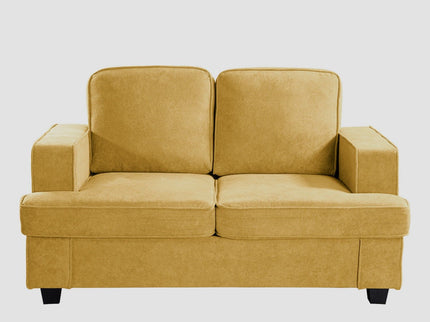 Modern Loveseat, Comfortable 2 Seater Couch With Deep Seating, Loose Back Cushions, Wide Arms