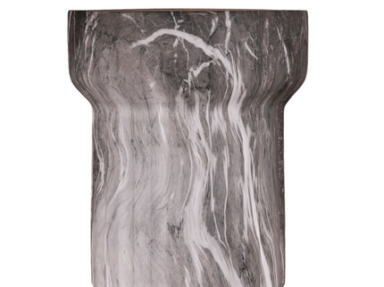 Round Geometric Outdoor End Table - Marble
