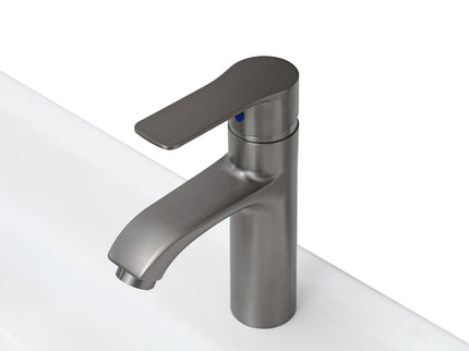 Modern Freestanding Bathroom Vanity With Ceramic Sink, Hot And Cold Faucet, Storage Cabinet & Open Shelf