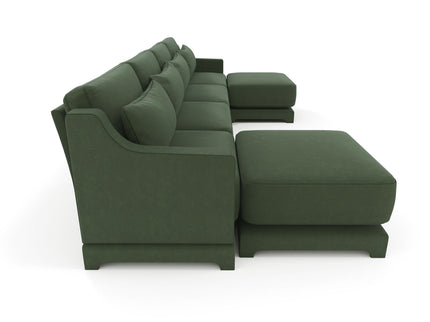 Stylish Sofa With Ottoman And Lumbar Pillows, Ergonomic Design