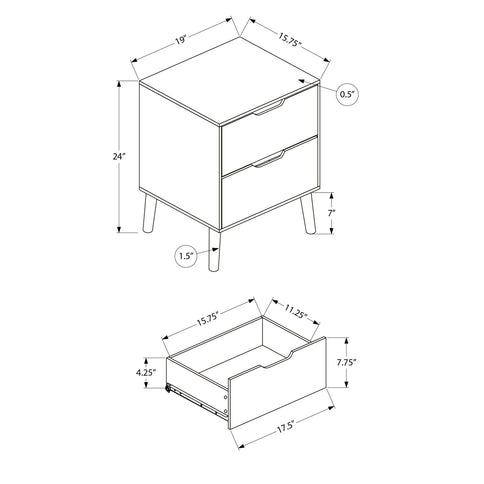 Accent Table With Storage Drawers - Natural