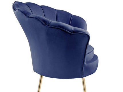 Angelina - Scalloped Back Barrel Accent Chair With Metal Legs